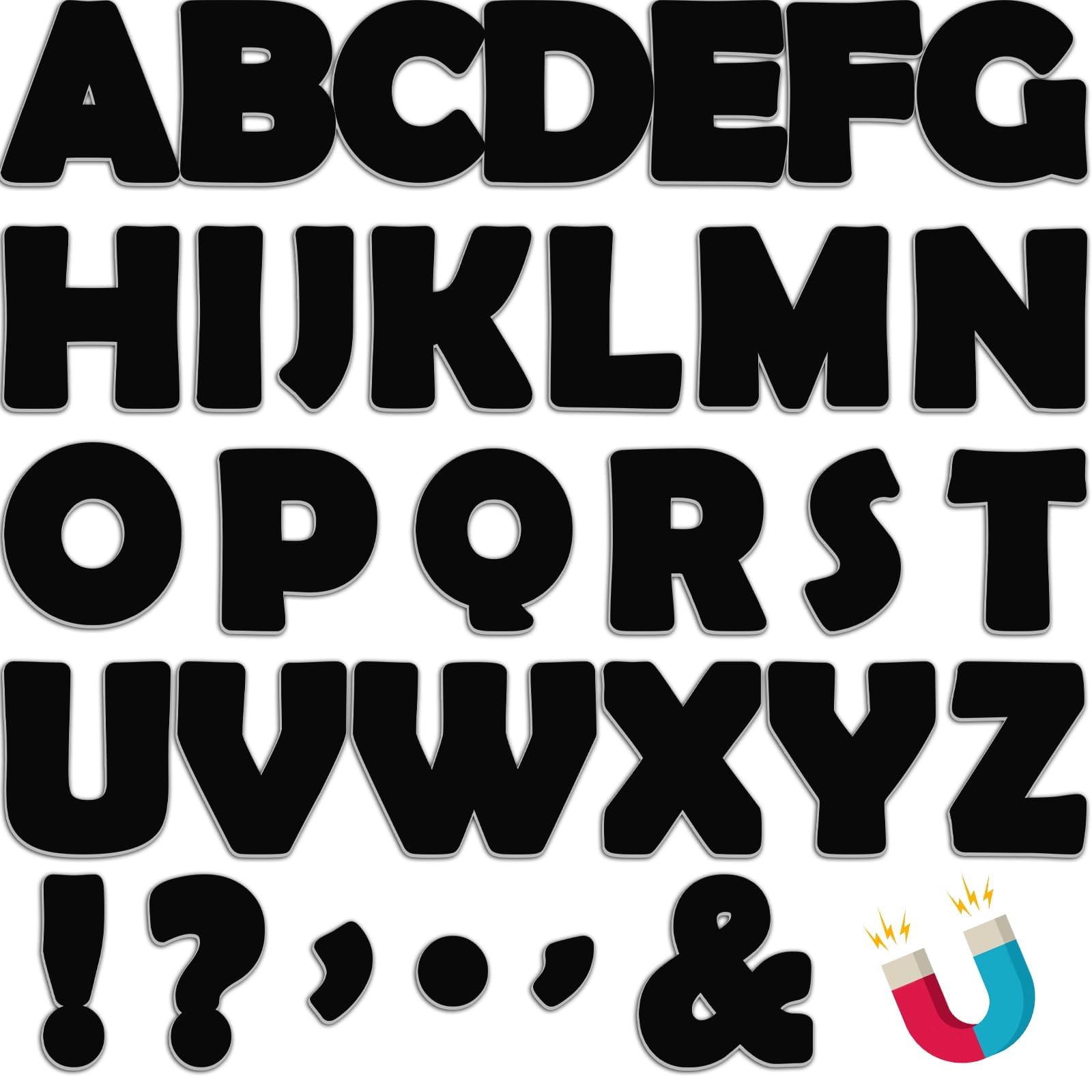 Amazon.com: Qyeahkj 103 Pcs Black Magnetic Letters 2'' Black